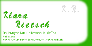 klara nietsch business card